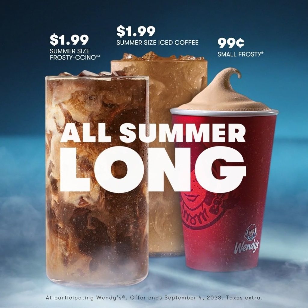 Wendys Summer Deals Frosty Ccino Iced Coffee Frosty